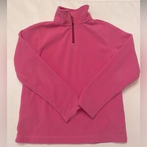 Lands End Hot Pink Girls Fleece Quarter Zip
